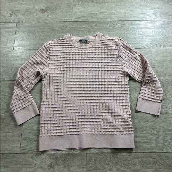 COS Waffle-Stitch Cotton Pink Sweater - Picture 2 of 8